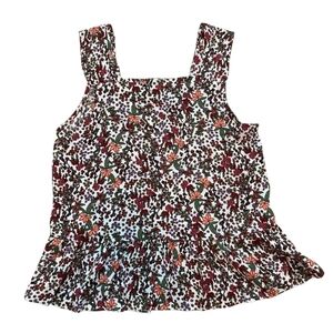 LOFT Sleeveless Peplum Floral Top